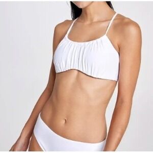 CALIA Womens Scrunch Tie-Back Lace-Up Bikini Top Size XXL White NEW Beachwear